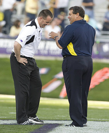 Pat Fitzgerald and Brady Hoke