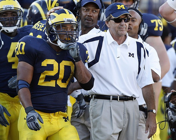 Michael Hart, Lloyd Carr, Brandon Minor, Mike Massey, Fred Jackson, Erik Campbell, and Perry Dorrestein