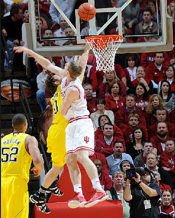 Jordan Morgan (52) and Zack Novak (0)