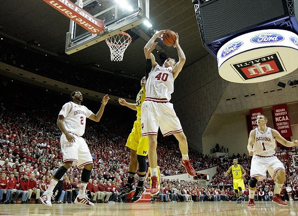 Jordan Morgan (52) and Trey Burke (3)