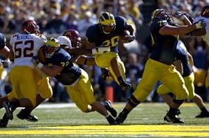 Michael Hart (20), Chad Henne (7), Rueben Riley (72), and David Baas (75