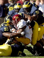 Ernest Shazor (25), Alex Ofili (93), LaMarr Woodley (56), and Larry Harrison (96)