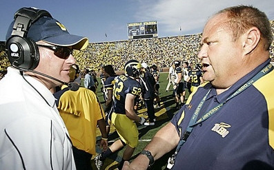 Rich Rodriguez and Tom Amstutz