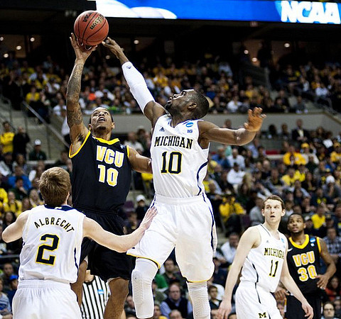 Spike Albrecht (2), Tim Hardaway Jr. (10), and Nik Stauskas (11)