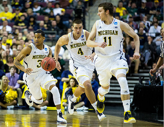 Trey Burke (3), Mitch McGary (4), and Nik Stauskas (11)