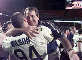 Eric Wilson (94) and Lloyd Carr