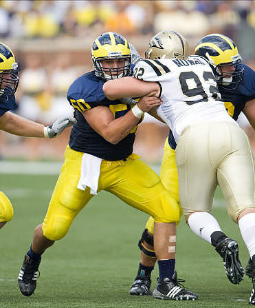 David Molk (50), Stephen Schilling (52), Mark Ortmann (71), Greg Mathews (13), and Darryl Stonum (22)
