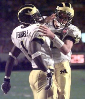 David Terrell (1) and Tom Brady (10)