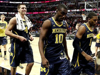 Blake McLimans (22), Mitch McGary (4), Tim Hardaway Jr. (10), and Glenn Robinson III (1)