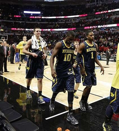 Blake McLimans (22), Mitch McGary (4), Spike Albrecht (2), Tim Hardaway Jr. (10), and Glenn Robinson III (1)
