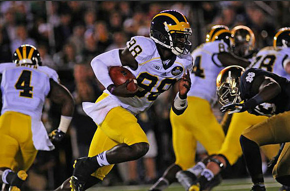 De'Veon Smith (4), Devin Gardner (98), A.J. Williams (84), and Erik Magnuson (78)