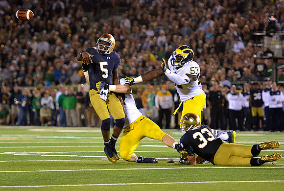 Brennen Beyer (97) and Frank Clark (57)