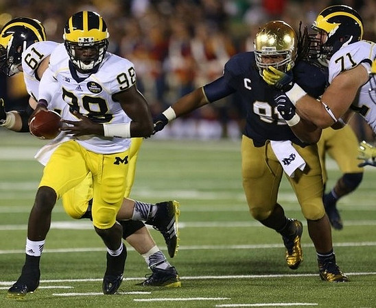 Devin Gardner (98), Graham Glasgow (61), and Ben Braden (71)
