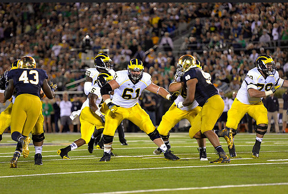 Devin Gardner (98), Justice Hayes (5), Graham Glasgow (61), Jack Miller (60), and Erik Magnuson (78)