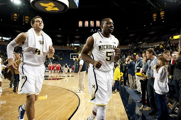 Mitch McGary (4) and Eso Akunne (5)
