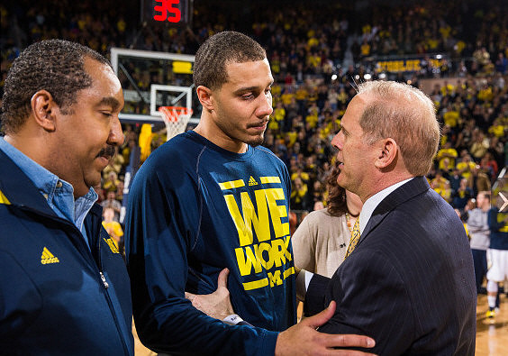 Jordan Morgan (52) and John Beilein