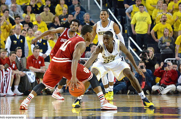 Caris LeVert (23) and Glenn Robinson III (1)