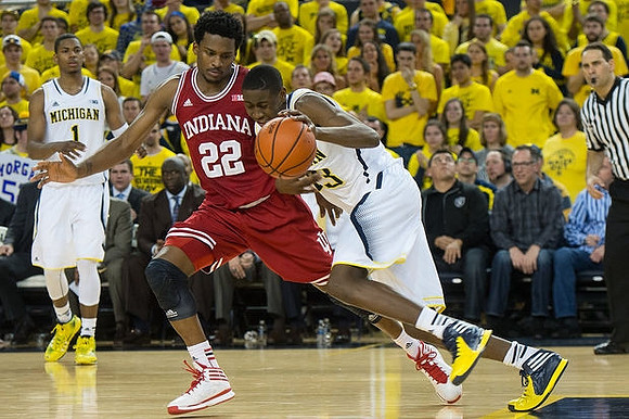 Glenn Robinson III (1) and Caris LeVert (23)
