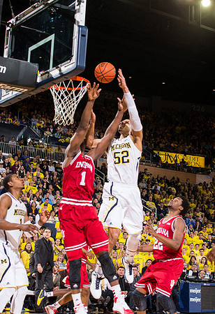 Jordan Morgan (52) and Glenn Robinson III (1)