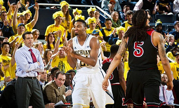 Nebraska Head Coach Tim Miles and Zak Irvin (21)