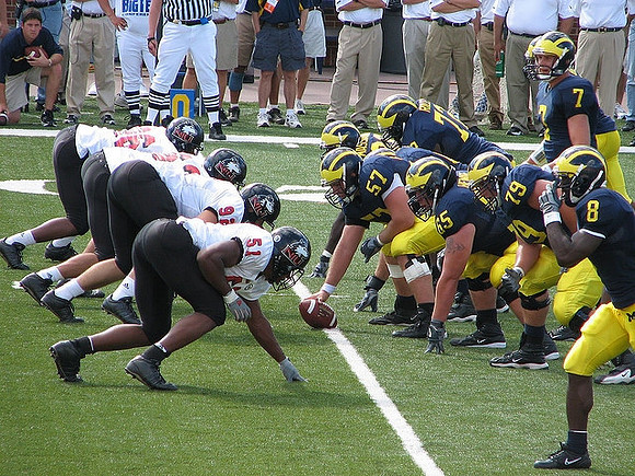 Chad Henne (7), Jason Avant (8), Adam Stenavich (79), Leo Henige (65), Adam Kraus (57), Jake Long (77), and Tim Massaquoi (88)