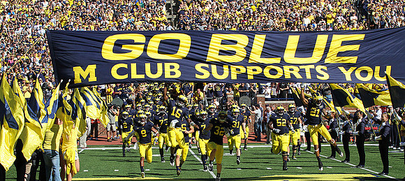 Vincent Smith (2), J.T. Floyd (8), Denard Robinson (16), Brandin Hawthorne (7), Jordan Kovacs (32), Paul Gyarmati (31), Ricky Barnum (52), and Roy Roundtree (21)