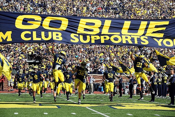 Vincent Smith (2), J.T. Floyd (8), Denard Robinson (16), Brandin Hawthorne (7), Jordan Kovacs (32), Ricky Barnum (52), and Roy Roundtree (21)