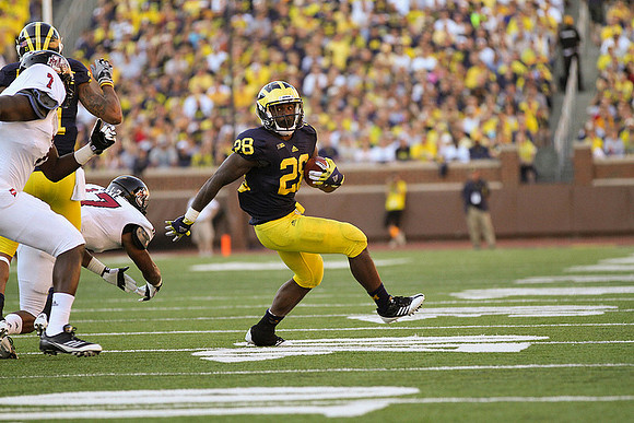Roy Roundtree (21) and Fitzgerald Toussaint (28)