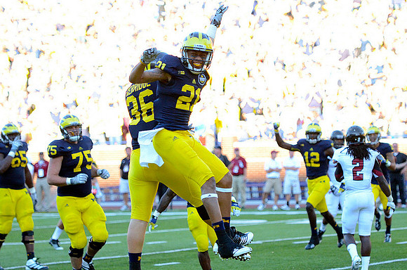 Patrick Omameh (65), Michael Schofield (75), Joe Kerridge (36), Roy Roundtree (21), and Devin Gardner (12)