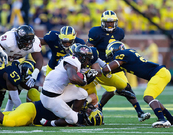 Frank Clark (57), Brandin Hawthorne (7), Marvin Robinson (3), and Jarrod Wilson (22)