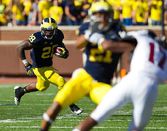 Fitzgerald Toussaint (28) and Roy Roundtree (21)