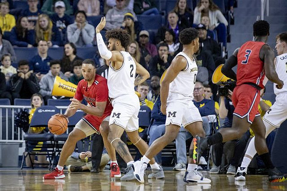 Isaiah Livers (2), David DeJulius (0), and Colin Castleton (11)