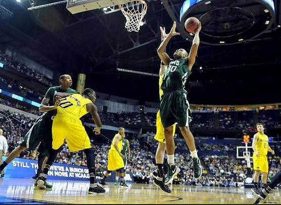 Tim Hardaway Jr. (10), Trey Burke (3), Stu Douglass (1), and Zack Novak (0)
