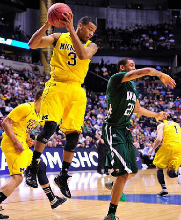 Jordan Morgan (52), Trey Burke (3), and Stu Douglass (1)