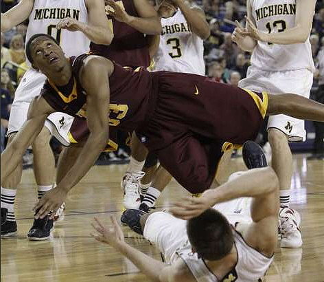 Stu Douglass (1), Zack Novak (0), Trey Burke (3), and Matt Vogrich (13)