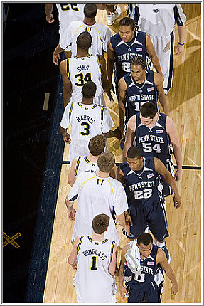 Jevohn Shepherd (22), DeShawn Sims (34), Zack Novak (0), Manny Harris (3), and DeShawn Sims (34)
