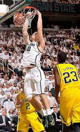 Spike Albrecht (2) and Caris LeVert (23)