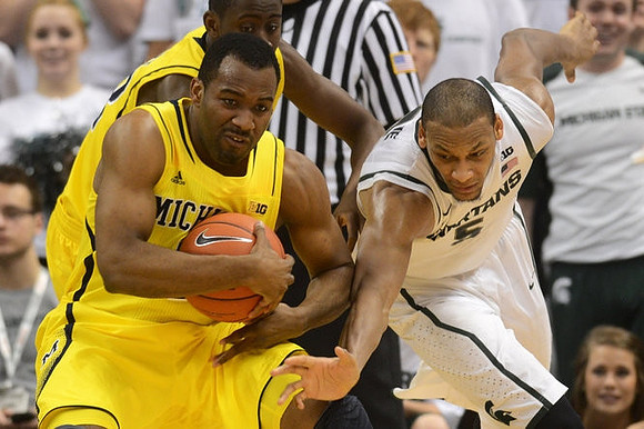 Eso Akunne (5) and Caris LeVert (23)