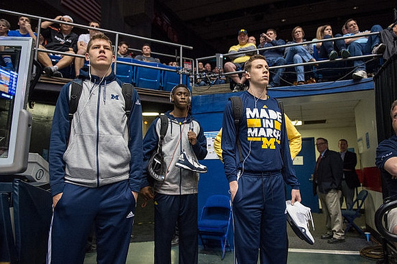 Moritz Wagner (13), Caris LeVert (23), and Duncan Robinson (22)