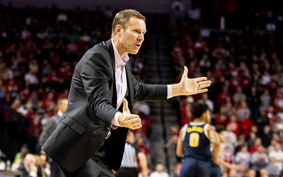 Nebraska Head Coach Fred Hoiberg and David DeJulius (0)