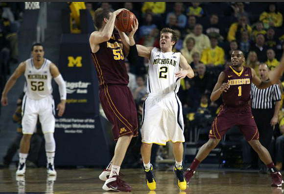 Jordan Morgan (52) and Spike Albrecht (2)