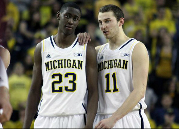 Caris LeVert (23) and Nik Stauskas (11)