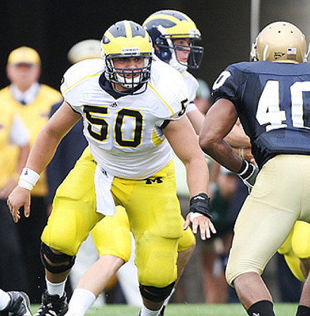 David Molk (50) and Steven Threet (10)