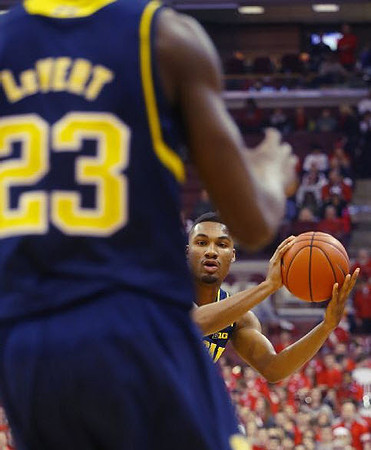Caris LeVert (23) and Zak Irvin (21)