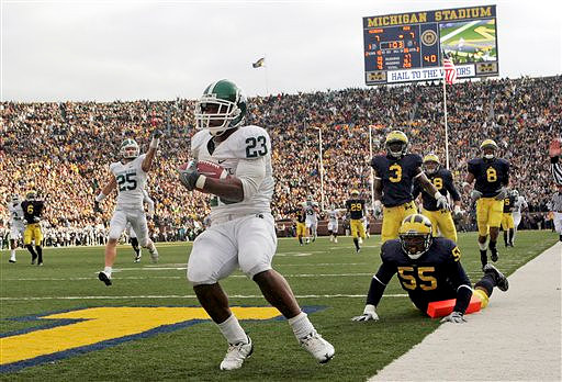 Brandon Graham (55), Stevie Brown (3), Mike Martin (68), and Jonas Mouton (8)