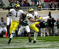 Andy Mignery (14) and Braylon Edwards (1)