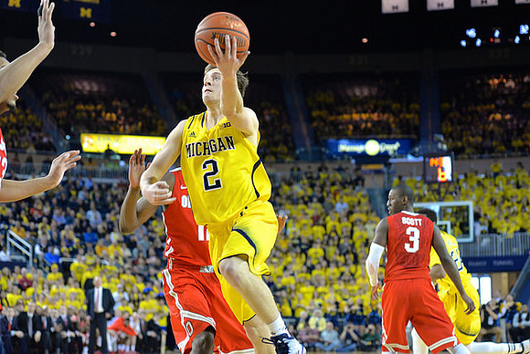 Spike Albrecht (2) and Aubrey Dawkins (24)