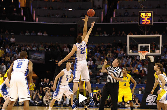 Jordan Morgan (52), Darius Morris (4), and Zack Novak (0)