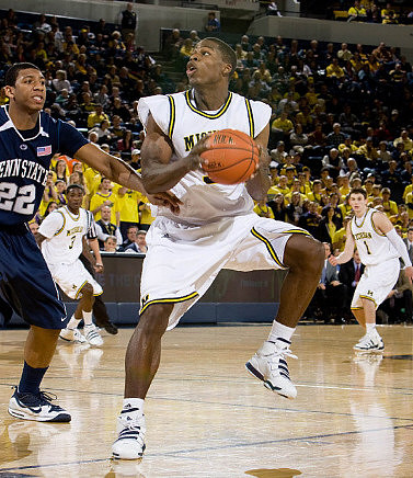 Manny Harris (3), DeShawn Sims (34), and Stu Douglass (1)