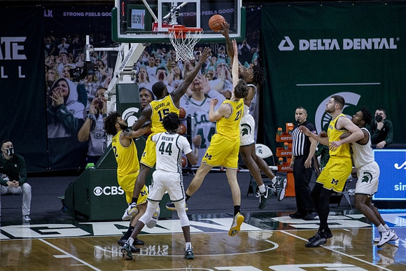 Isaiah Livers (2), Chaundee Brown Jr. (15), Franz Wagner (21), and Hunter Dickinson (1)